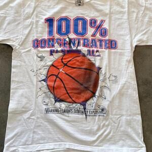 100_ Concentrated Big Ball Sports Graphic Basketball Shirt